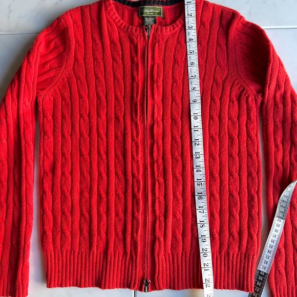 Vintage Eddie Bauer Cotton/Angora/Nylon Sweater in Red - Picture 10 of 13